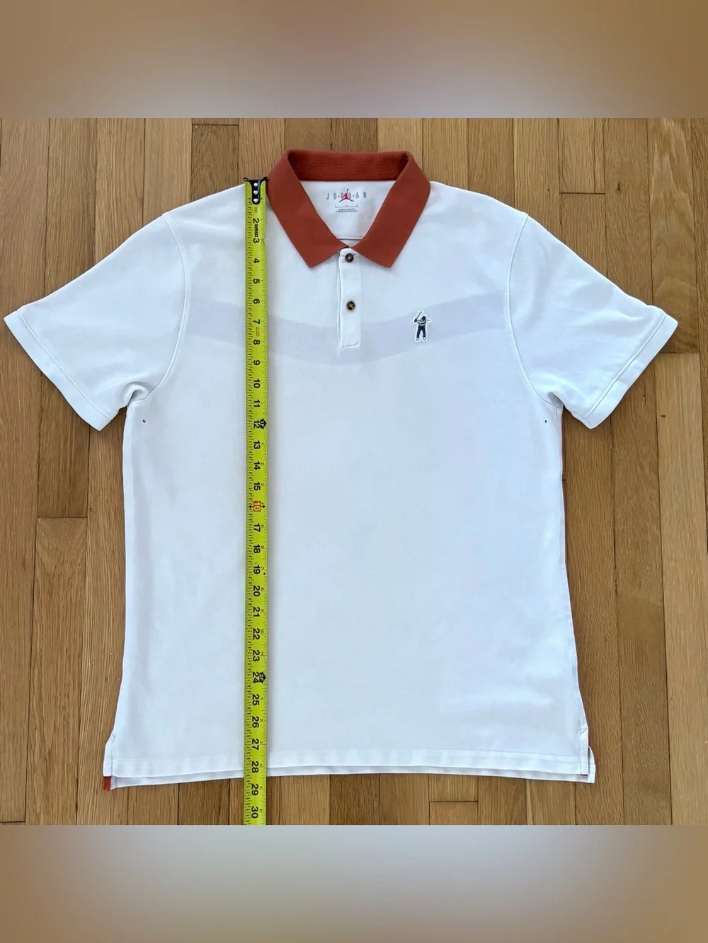 Jordan Eastside Golf Pique Polo Shirt Mens L White Clay Orange Jumpman Club Nike